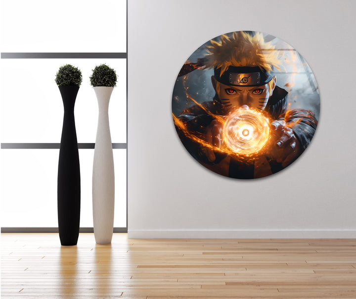  Naruto's Fiery Power Glass Wall Art custom glass pictures, glass art prints