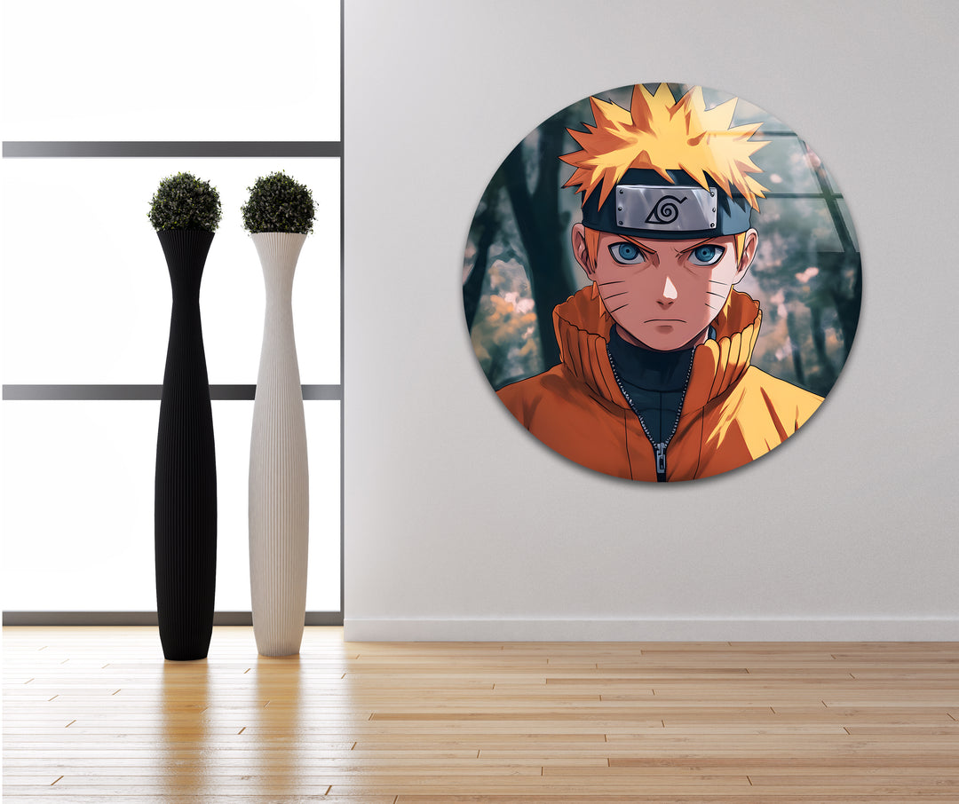 Naruto in Jungle Glass Wall Art stained glass wall art, stained glass wall decor