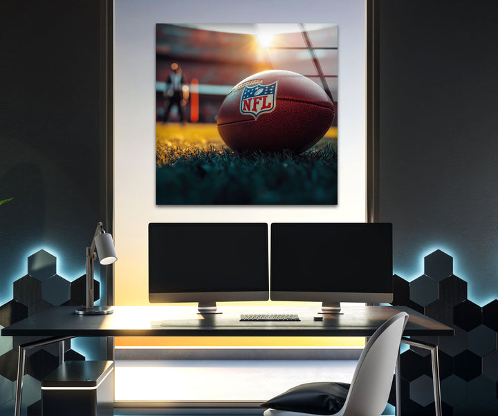 NFL Ball Glass Wall Art stained glass wall art, stained glass wall decor
