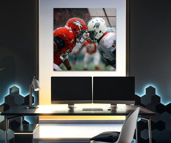 NFL Rainy Glass Wall Art picture on glass wall art, photos printed on glass
