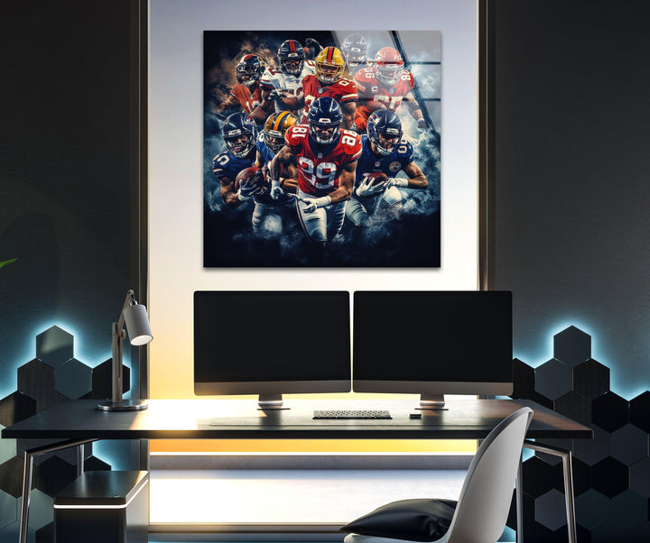 NFL Team Glass Wall Art stained glass wall art, stained glass wall decor
