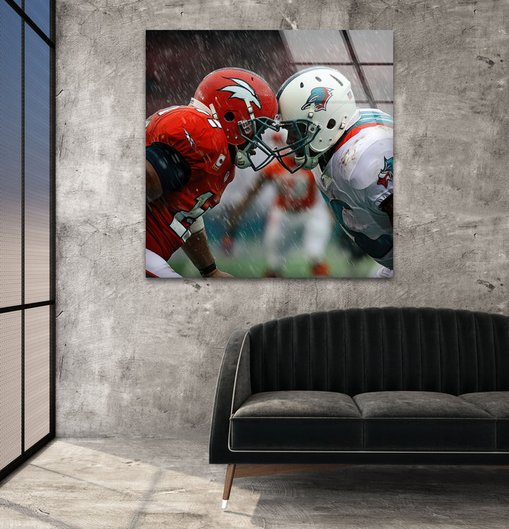 NFL Rainy Glass Wall Art large glass photo prints, glass wall photos
