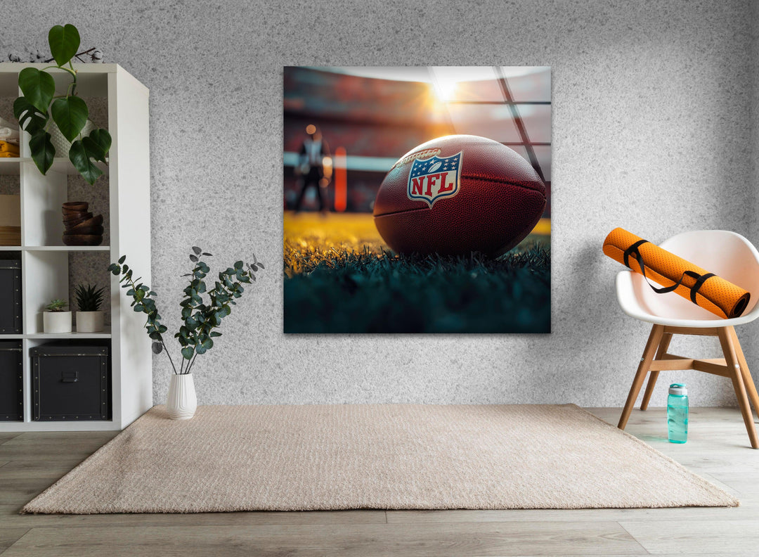 NFL Ball Glass Wall Art glass wall decor, glass wall art decor
