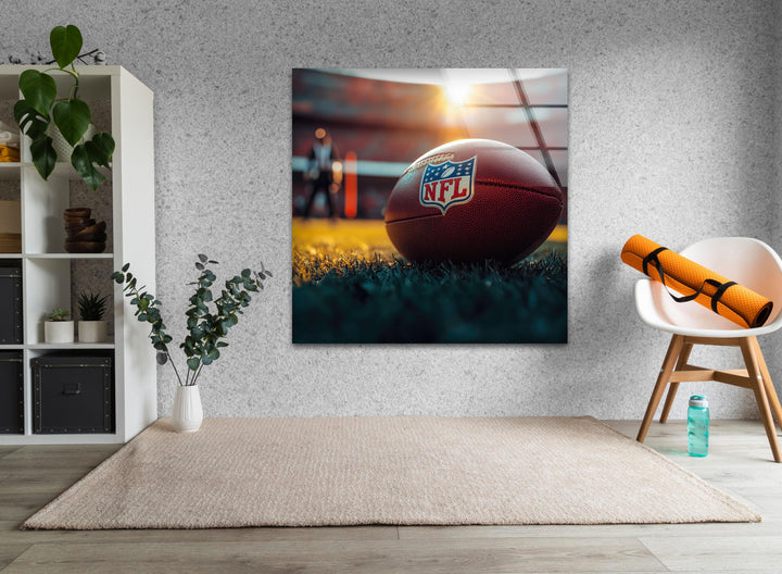 NFL Ball Glass Wall Art glass wall decor, glass wall art decor
