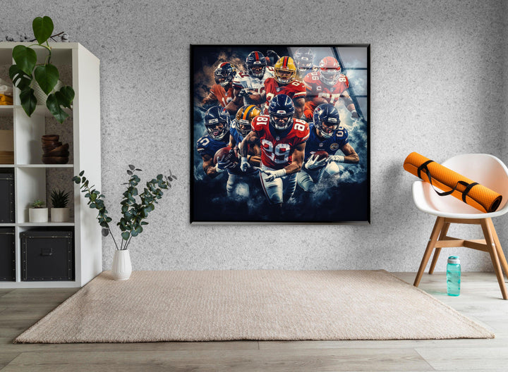 NFL Team Glass Wall Art photo print on glass, prints on glass wall art
