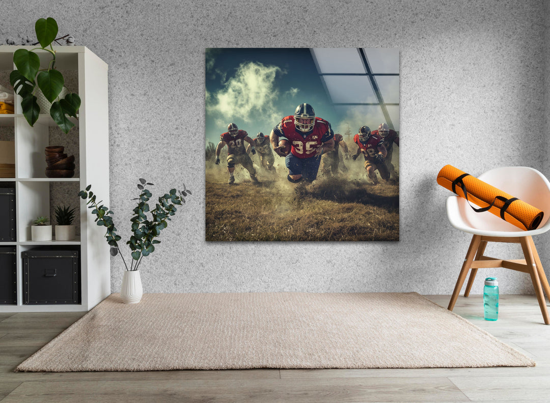 NFL Red Team Glass Wall Art custom glass pictures, glass art prints
