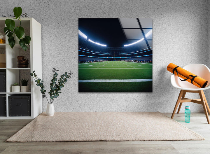 NFL Stadium Art Glass Wall Art custom glass pictures, glass art prints
