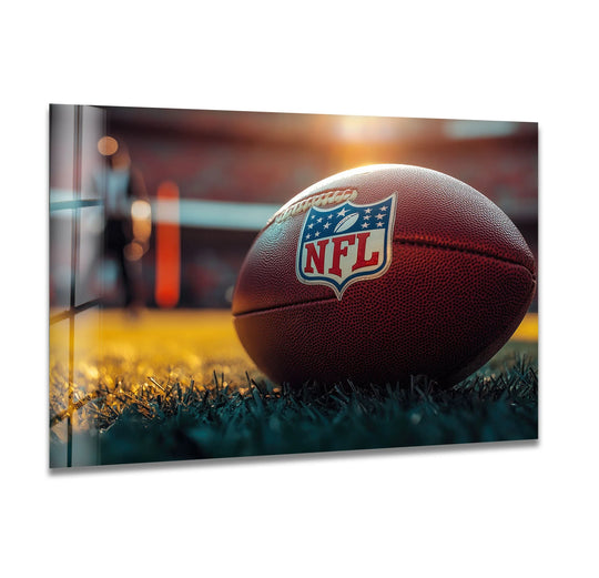 NFL Ball Glass Wall Art picture on glass wall art, photos printed on glass
