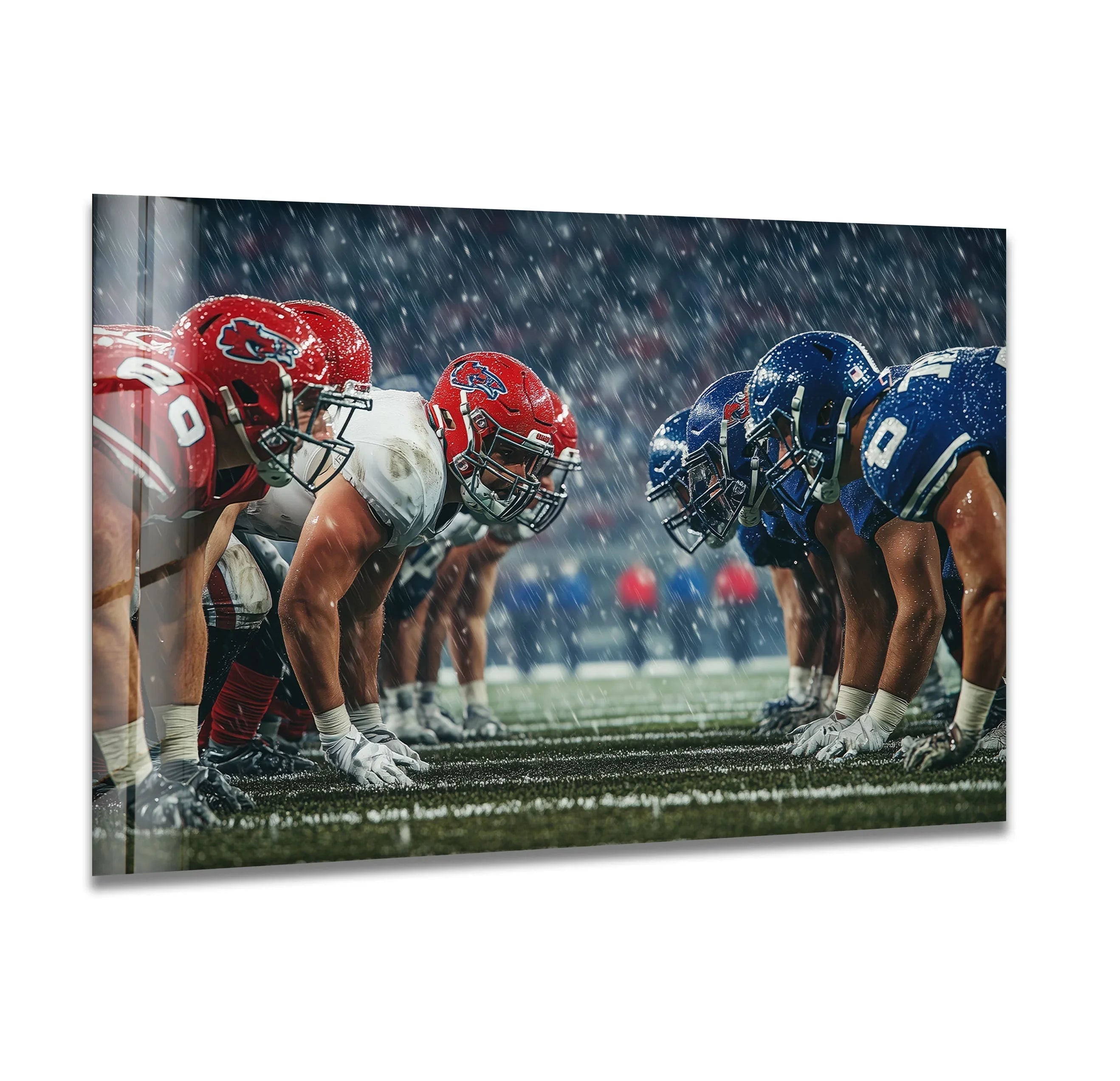 NFL Match Sports Art Glass Wall Art – Field Rivalry Decor – MyPhotoStation