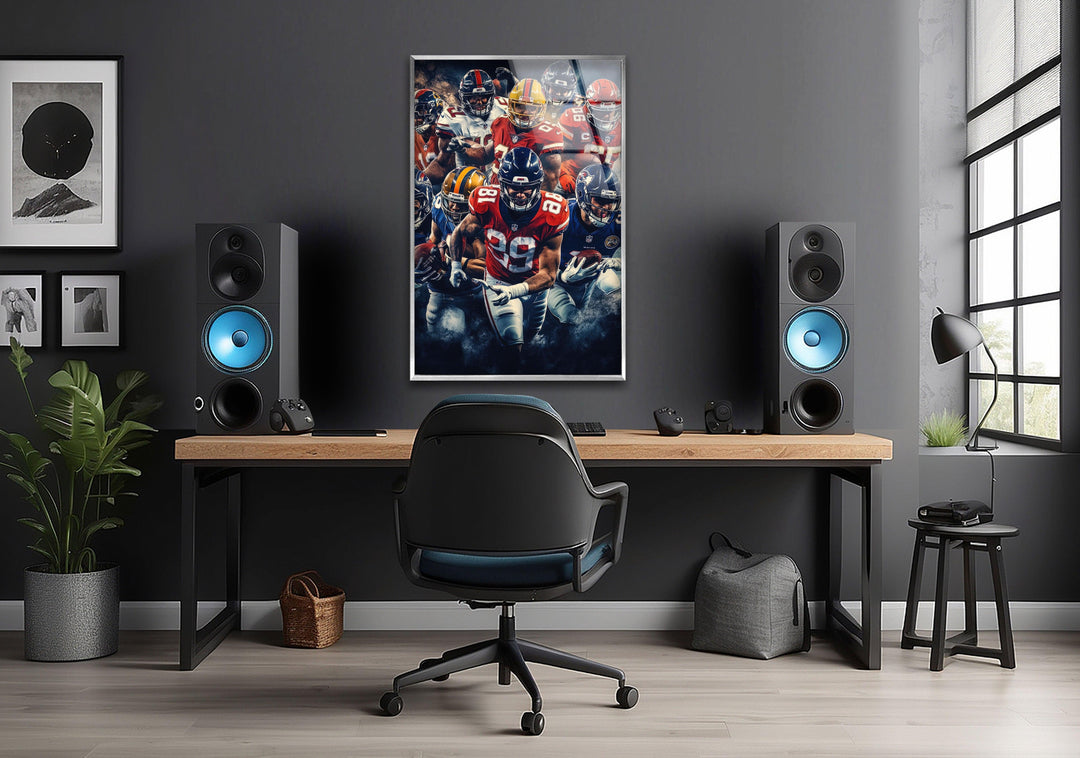 NFL Team Glass Wall Art glass art painting, glass art for the Wall
