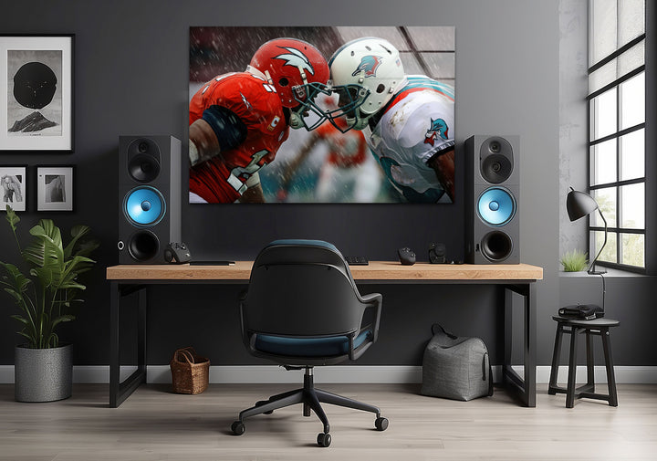 NFL Rainy Glass Wall Art print on glass, glass printed photos