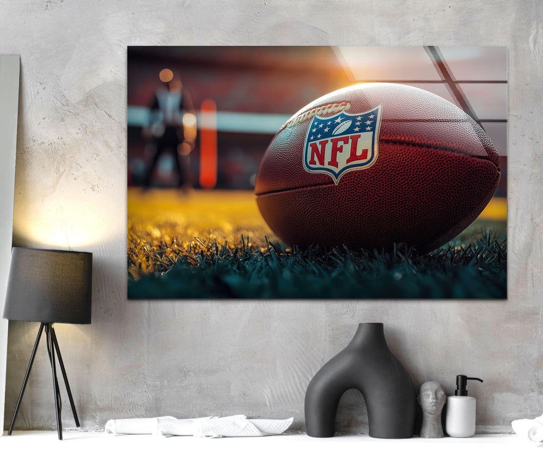 NFL Ball Glass Wall Art Glass Printing Wall Art, Print photos on glass
