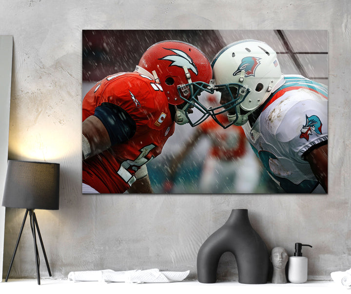 NFL Rainy Glass Wall Art glass wall decor, glass wall art decor
