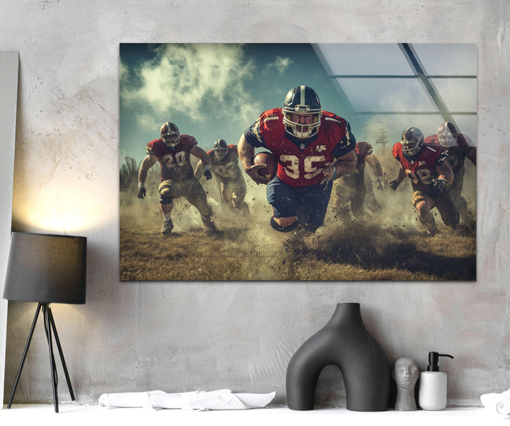 NFL Red Team Glass Wall Art picture on glass wall art, photos printed on glass

