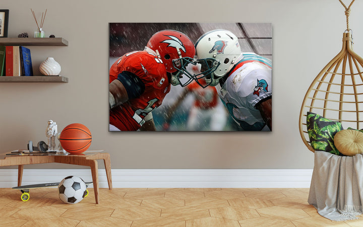 NFL Rainy Glass Wall Art stained glass wall art, stained glass wall decor
