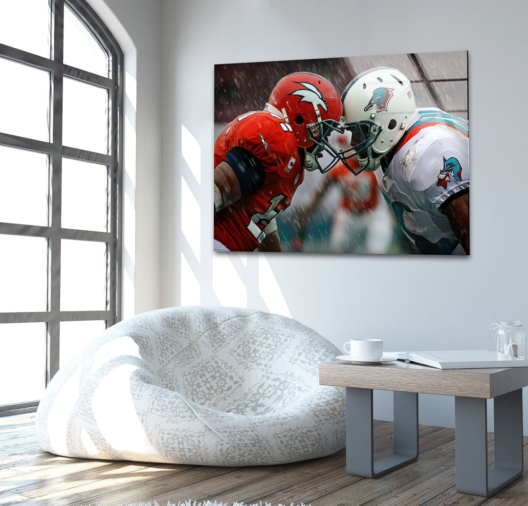 NFL Rainy Glass Wall Art glass art painting, glass art for the Wall
