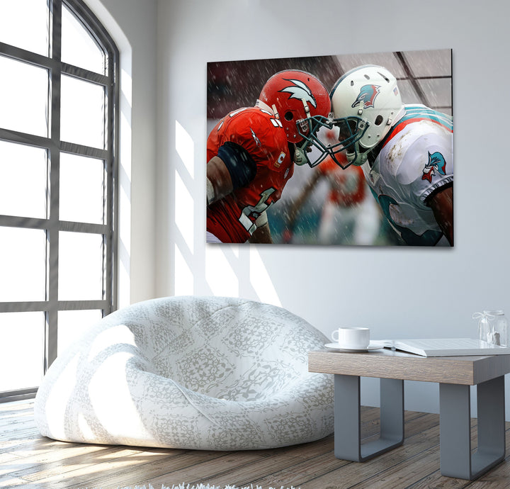 NFL Rainy Glass Wall Art glass art painting, glass art for the Wall
