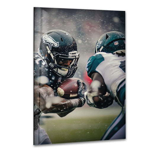 Philadelphia Eagles NFL Glass Wall Art print picture on glass, Tempered Glass Wall Art
