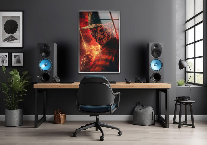 Nightmare on Elmstreet Glass Wall Art glass pictures for Wall, glass prints wall art
