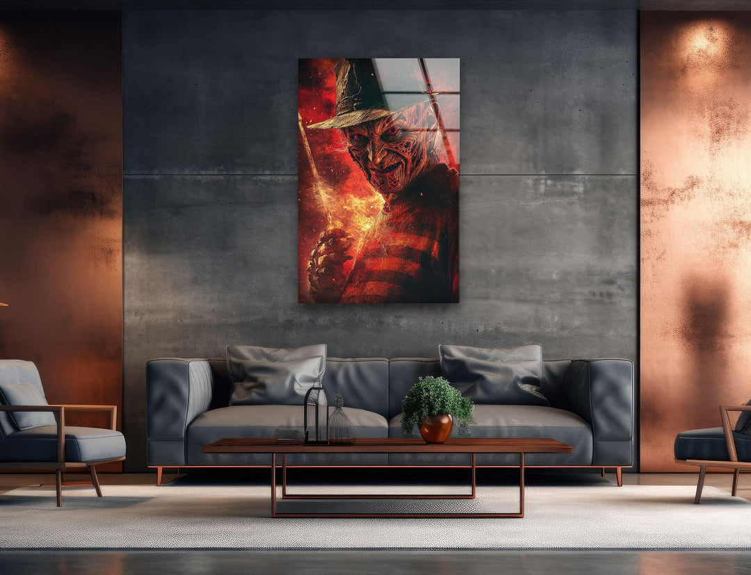 Nightmare on Elmstreet Glass Wall Art custom glass pictures, glass art prints
