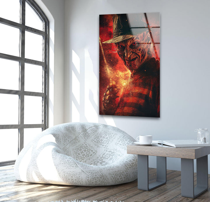 Nightmare on Elmstreet Glass Wall Art custom glass photo prints, large glass prints
