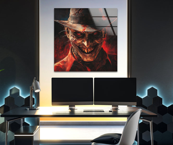 Scary Nightmare on Elmstreet Glass Wall Art glass pictures for Wall, glass prints wall art
