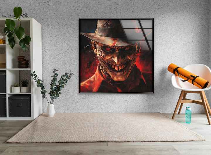 Scary Nightmare on Elmstreet Glass Wall Art glass image printing, glass prints from photos
