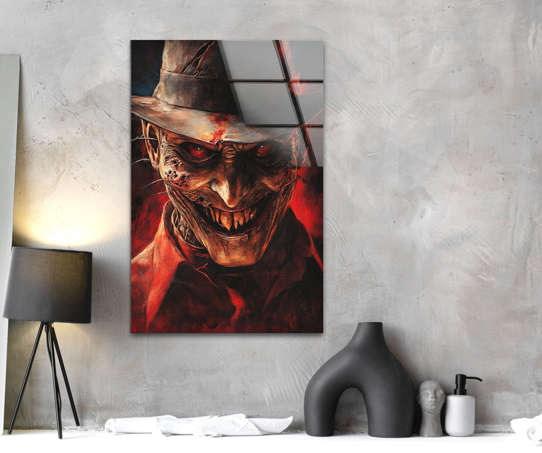 Scary Nightmare on Elmstreet Glass Wall Art large glass photo prints, glass wall photos
