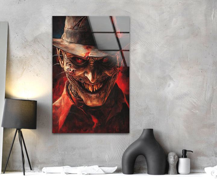 Scary Nightmare on Elmstreet Glass Wall Art large glass photo prints, glass wall photos
