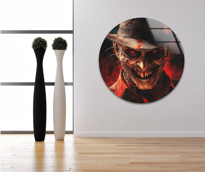 Scary Nightmare on Elmstreet Glass Wall Art print on glass, glass printed photos
