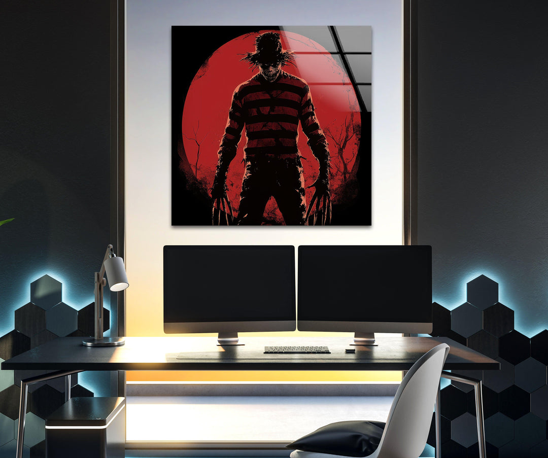 Nightmare on Elmstreet Paint Glass Wall Art large glass photo prints, glass wall photos
