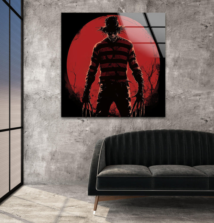 Nightmare on Elmstreet Paint Glass Wall Art glass pictures for Wall, glass prints wall art
