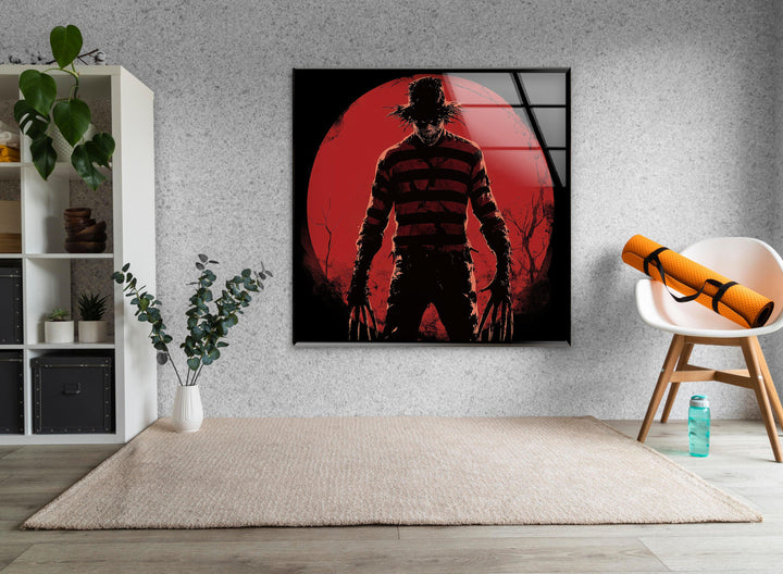 Nightmare on Elmstreet Paint Glass Wall Art photo print on glass, prints on glass wall art
