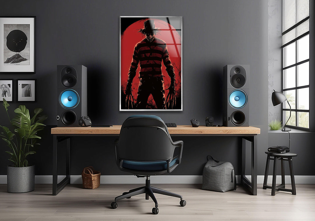 Nightmare on Elmstreet Paint Glass Wall Art custom glass photo prints, large glass prints
