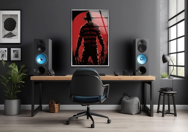 Nightmare on Elmstreet Paint Glass Wall Art custom glass photo prints, large glass prints
