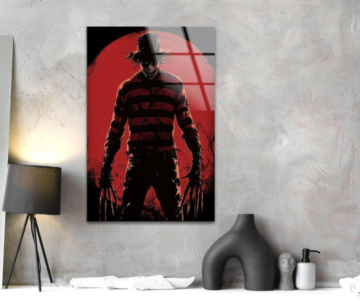 Nightmare on Elmstreet Paint Glass Wall Art print on glass, glass printed photos