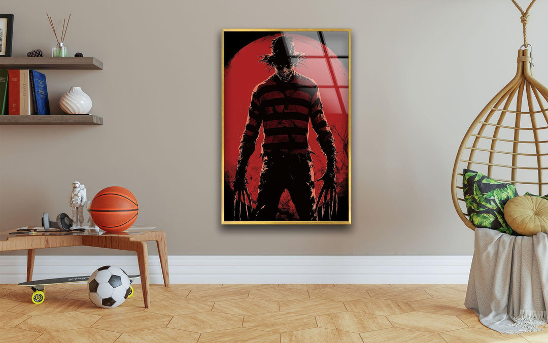 Nightmare on Elmstreet Paint Glass Wall Art print picture on glass, Tempered Glass Wall Art
