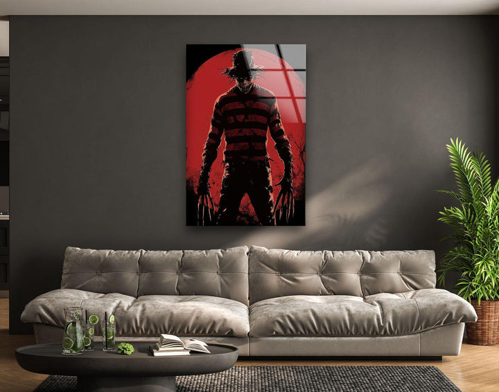 Nightmare on Elmstreet Paint Glass Wall Art custom glass pictures, glass art prints
