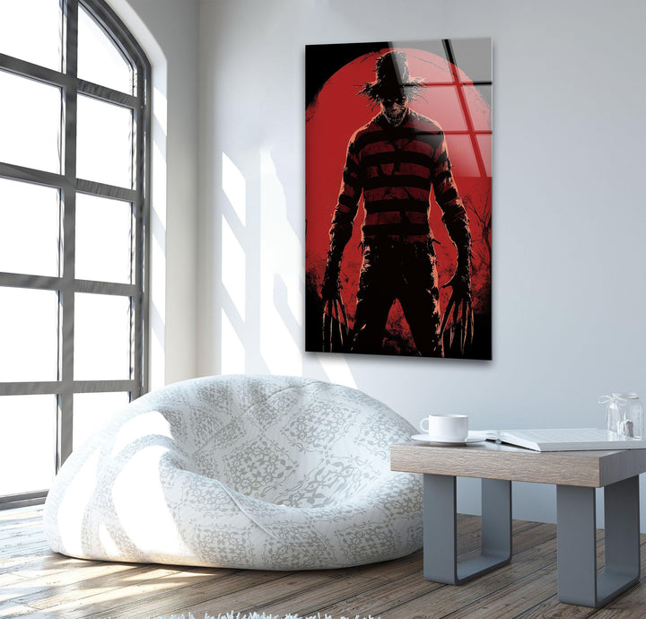 Nightmare on Elmstreet Paint Glass Wall Art glass wall decor, glass wall art decor

