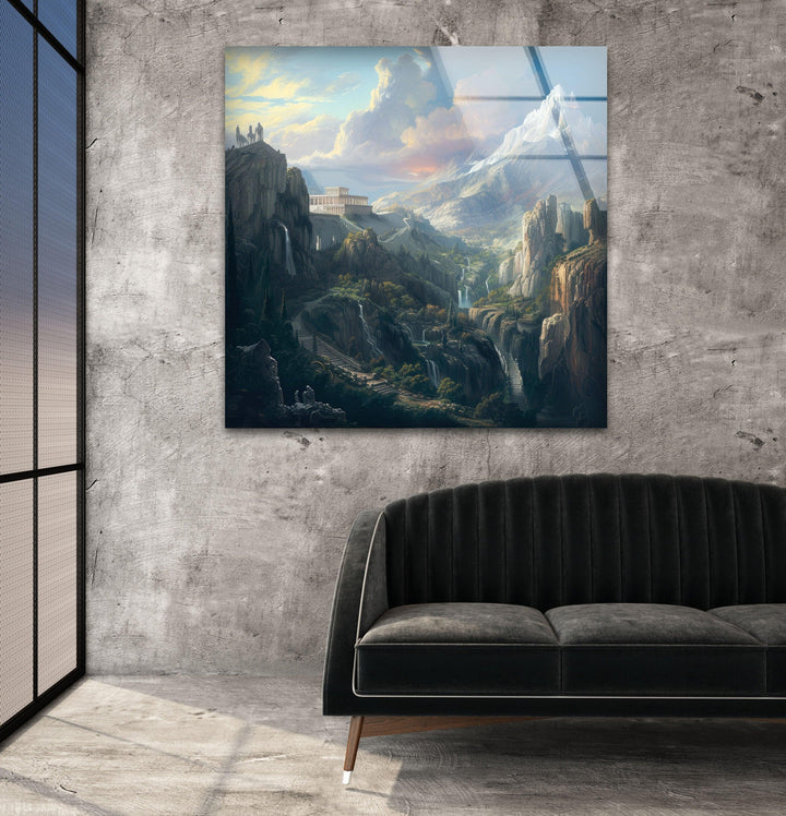 Olympos Mountain Glass Wall Art, photo print on glass, prints on glass wall art