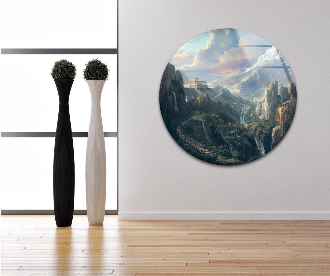 Olympos Mountain Glass Wall Art, glass image printing, glass prints from photos