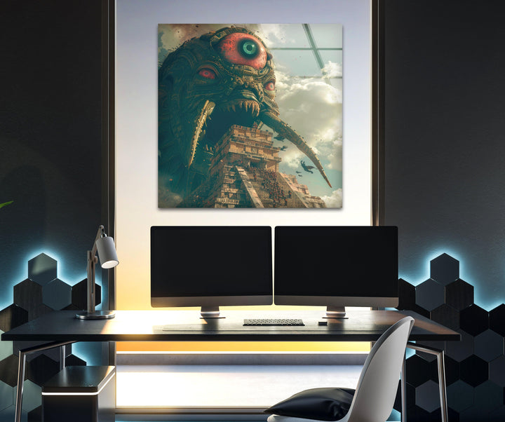 One Eye Monster Glass Wall Art glass image printing, glass prints from photos
