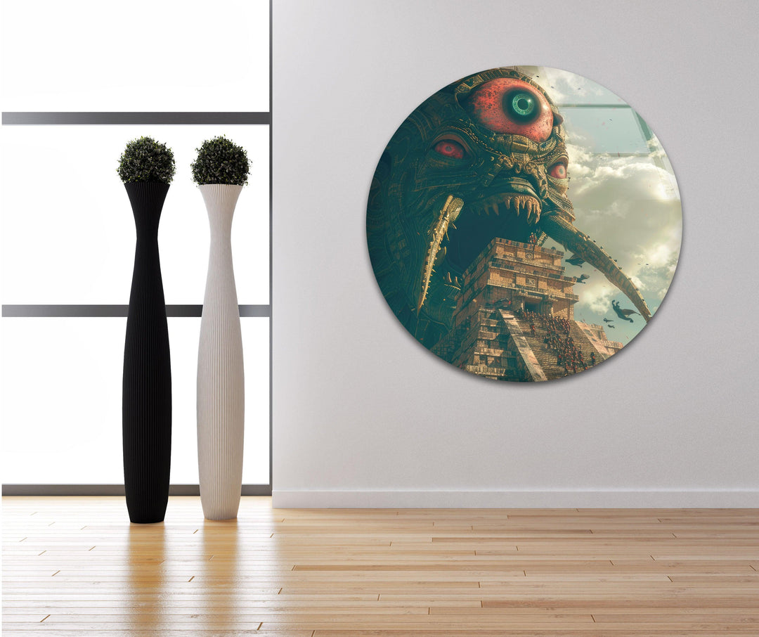 One Eye Monster Glass Wall Art custom glass pictures, glass art prints

