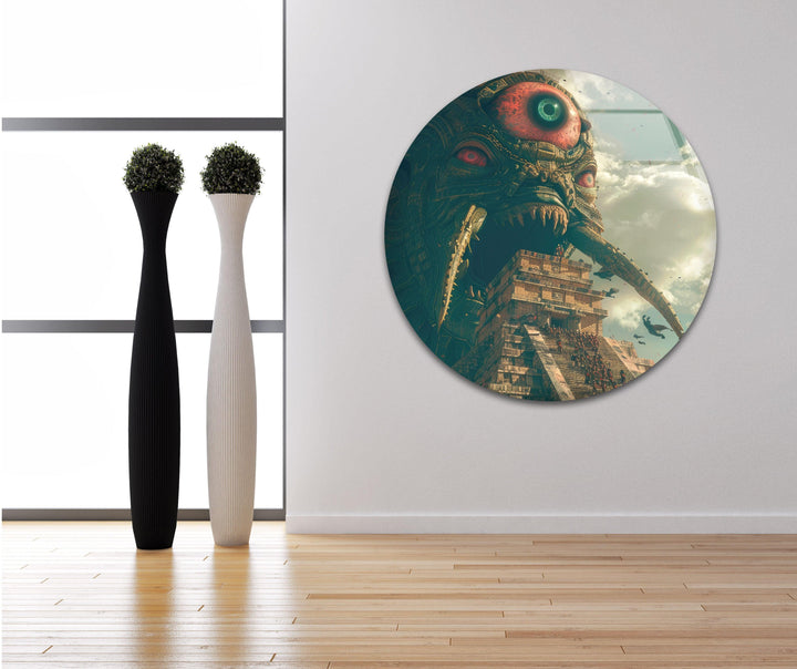 One Eye Monster Glass Wall Art custom glass pictures, glass art prints
