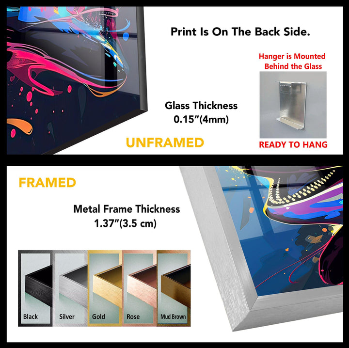 Orca Colored Glass Wall Art