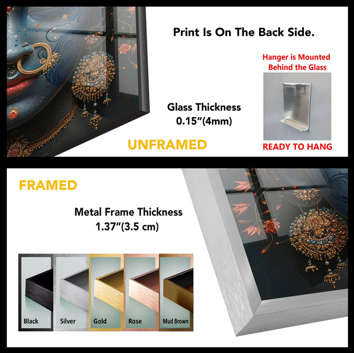 Painting of Goddess Durga Tempered Glass Wall Art - MyPhotoStation