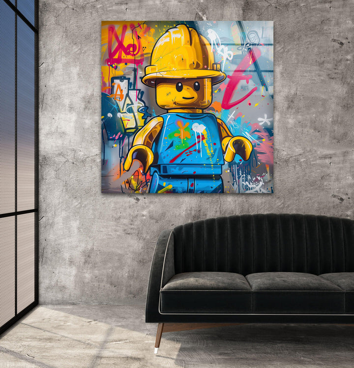 Painting of Lego Glass Wall Art glass art painting, glass art for the Wall
