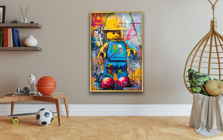 Painting of Lego Glass Wall Art photo print on glass, prints on glass wall art
