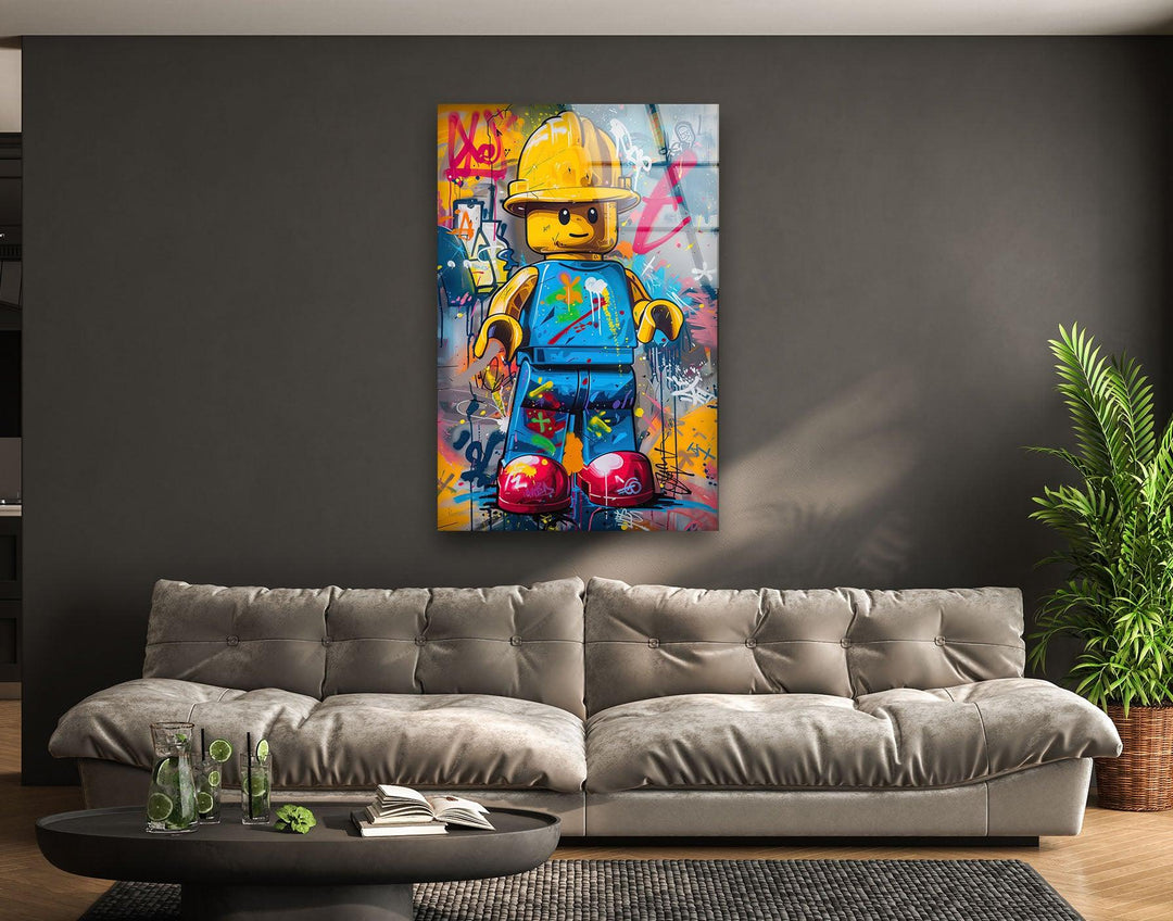 Painting of Lego Glass Wall Art-Glass Image Printing