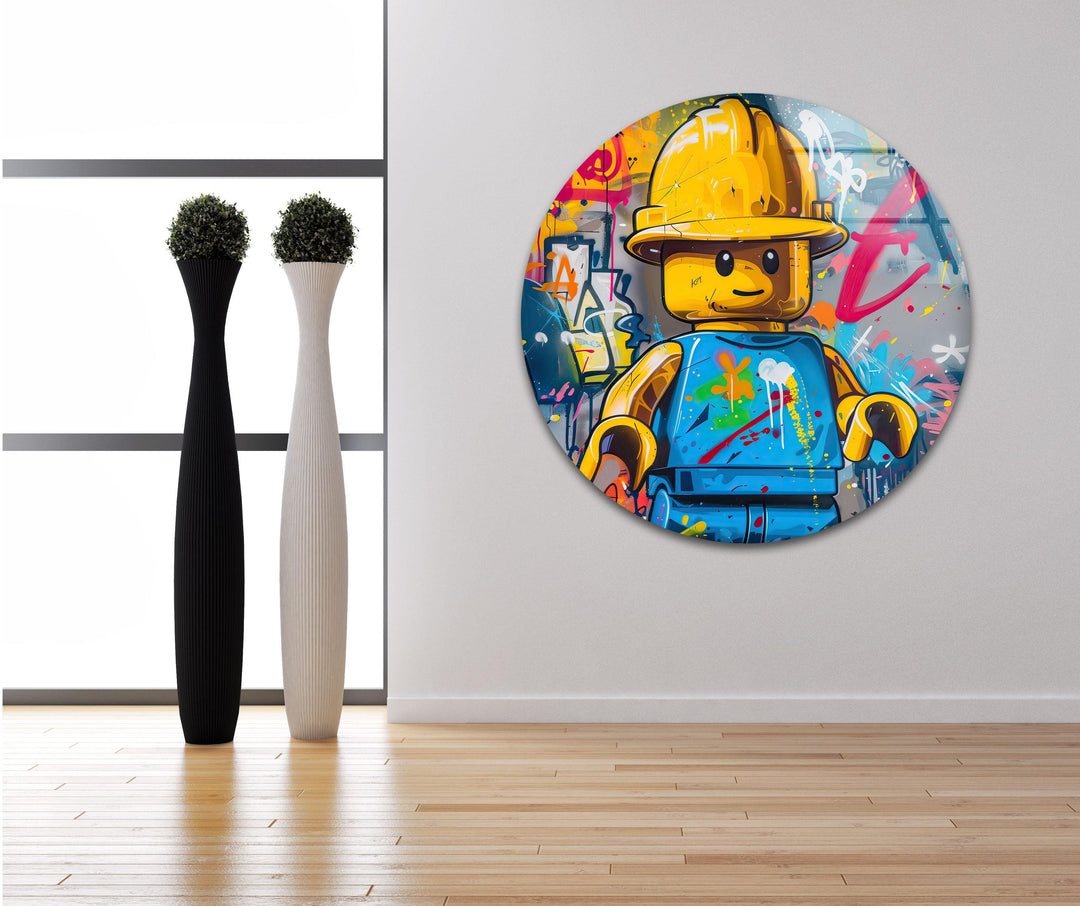 Painting of Lego Glass Wall Art